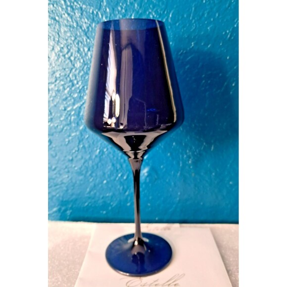 NEW Set of 2 Estelle Blue Wine Glasses Gift from Jerry Jones Dallas Cowboys - Picture 2 of 11